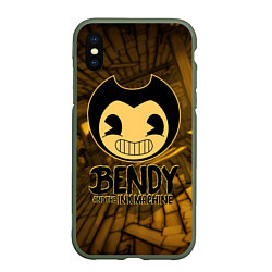 Чехол iPhone XS Max матовый Black Bendy, цвет: 3D-темно-зеленый