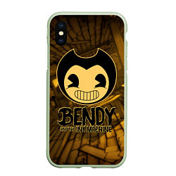 Чехол iPhone XS Max матовый Black Bendy, цвет: 3D-салатовый