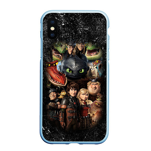 Чехол iPhone XS Max матовый How to Train Your Dragon / 3D-Голубой – фото 1