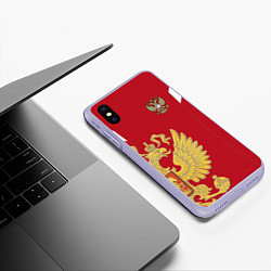 Чехол iPhone XS Max матовый Сборная России: эксклюзив, цвет: 3D-светло-сиреневый — фото 2