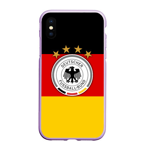 Чехол iPhone XS Max матовый Немецкий футбол / 3D-Сиреневый – фото 1