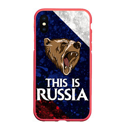 Чехол iPhone XS Max матовый Russia: Roaring Bear