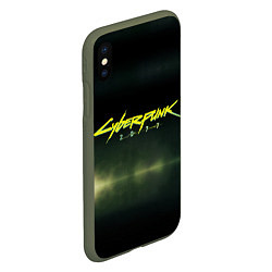 Чехол iPhone XS Max матовый Cyberpunk 2077, цвет: 3D-темно-зеленый — фото 2