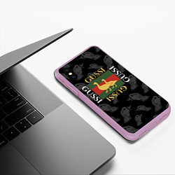 Чехол iPhone XS Max матовый GUSSI Style, цвет: 3D-сиреневый — фото 2