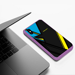 Чехол iPhone XS Max матовый Cyberpunk 2077: Sport, цвет: 3D-фиолетовый — фото 2