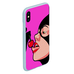 Чехол iPhone XS Max матовый Catwoman Cherry, цвет: 3D-голубой — фото 2