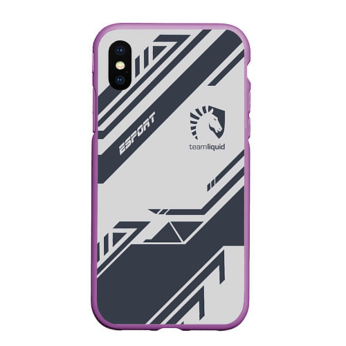 Чехол iPhone XS Max матовый Team Liquid: Grey E-Sport / 3D-Фиолетовый – фото 1
