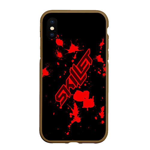 Чехол iPhone XS Max матовый Skillet: Blood Style / 3D-Коричневый – фото 1