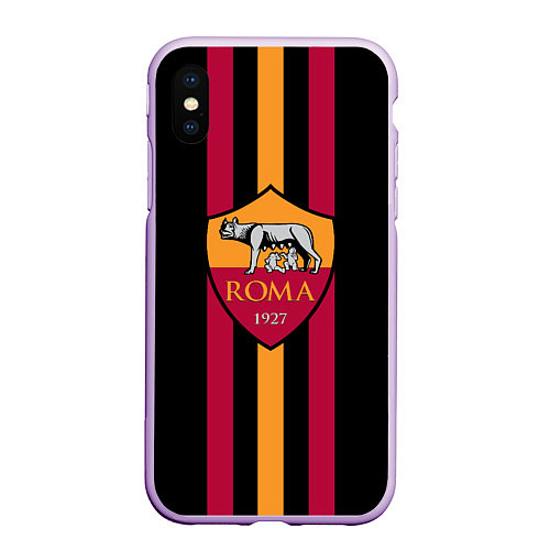 Чехол iPhone XS Max матовый FC Roma 1927 / 3D-Сиреневый – фото 1