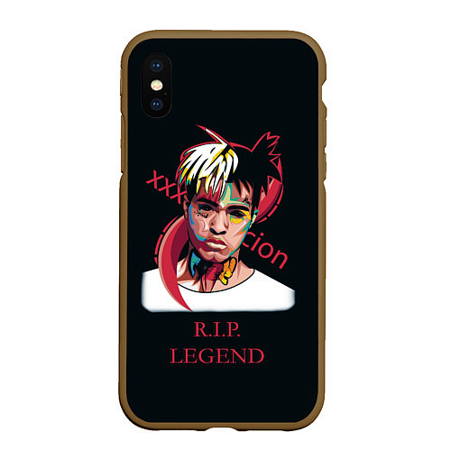 Чехол iPhone XS Max матовый XXXTentacion: RIP Legend / 3D-Коричневый – фото 1