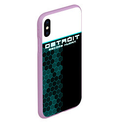 Чехол iPhone XS Max матовый Detroit: Cyber Hexagons, цвет: 3D-сиреневый — фото 2
