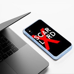 Чехол iPhone XS Max матовый Scarlxrd Logo, цвет: 3D-голубой — фото 2