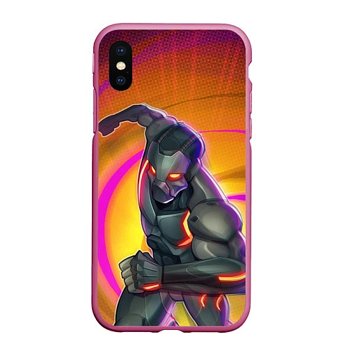 Чехол iPhone XS Max матовый Fortnite Omega / 3D-Малиновый – фото 1