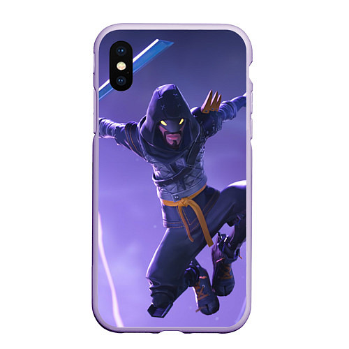 Чехол iPhone XS Max матовый Fortnite Mythic / 3D-Светло-сиреневый – фото 1