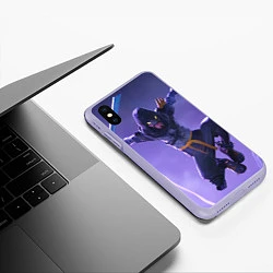 Чехол iPhone XS Max матовый Fortnite Mythic, цвет: 3D-светло-сиреневый — фото 2