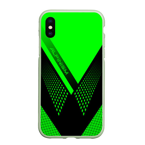 Чехол iPhone XS Max матовый Alpinism: Acid Green / 3D-Салатовый – фото 1