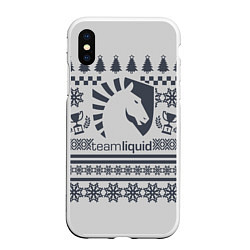 Чехол iPhone XS Max матовый Team Liquid: Grey Winter, цвет: 3D-белый