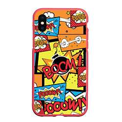 Чехол iPhone XS Max матовый Boom Pop Art, цвет: 3D-красный