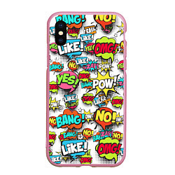 Чехол iPhone XS Max матовый Pop art Fashion, цвет: 3D-розовый