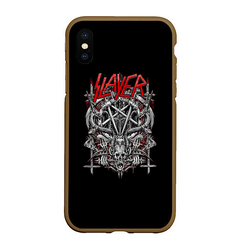 Чехол iPhone XS Max матовый Slayer: Hell Goat / 3D-Коричневый – фото 1