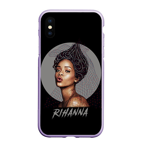 Чехол iPhone XS Max матовый Rihanna / 3D-Светло-сиреневый – фото 1