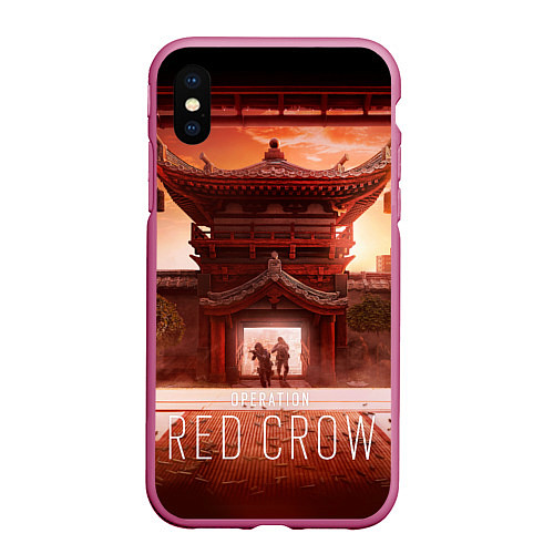 Чехол iPhone XS Max матовый R6S: Red Crow / 3D-Малиновый – фото 1