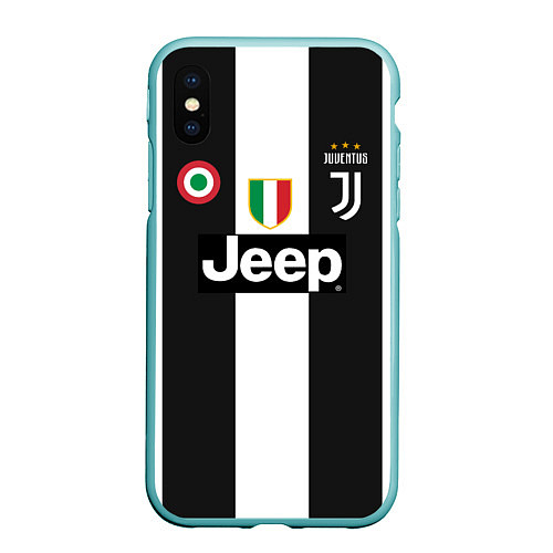 Чехол iPhone XS Max матовый FC Juventus 18-19 / 3D-Мятный – фото 1