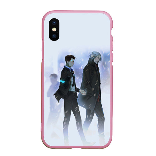 Чехол iPhone XS Max матовый HANK & CONNOR / 3D-Розовый – фото 1