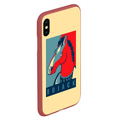 Чехол iPhone XS Max матовый BoJack Obey, цвет: 3D-красный — фото 2