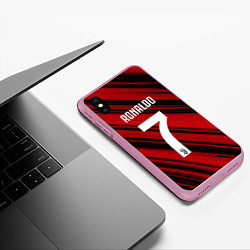 Чехол iPhone XS Max матовый Ronaldo 7: Red Sport, цвет: 3D-розовый — фото 2