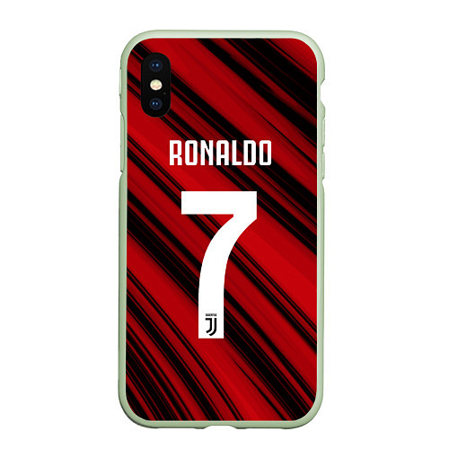 Чехол iPhone XS Max матовый Ronaldo 7: Red Sport / 3D-Салатовый – фото 1