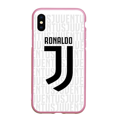 Чехол iPhone XS Max матовый Ronaldo 7: White Sport / 3D-Розовый – фото 1