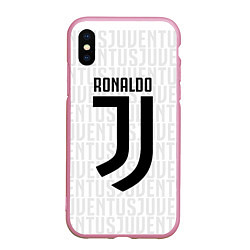 Чехол iPhone XS Max матовый Ronaldo 7: White Sport, цвет: 3D-розовый