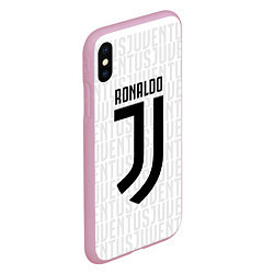 Чехол iPhone XS Max матовый Ronaldo 7: White Sport, цвет: 3D-розовый — фото 2
