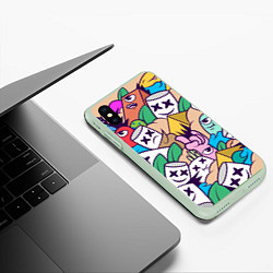 Чехол iPhone XS Max матовый Marshmallow Colour, цвет: 3D-салатовый — фото 2