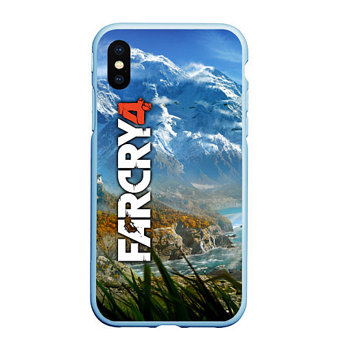 Чехол iPhone XS Max матовый Far Cry 4: Ice Mountains / 3D-Голубой – фото 1