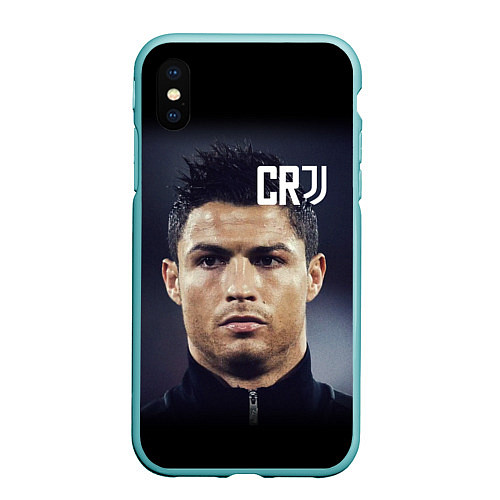 Чехол iPhone XS Max матовый RONALDO CR7 / 3D-Мятный – фото 1