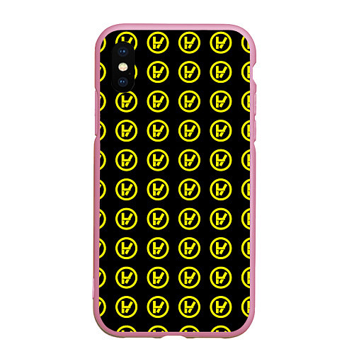 Чехол iPhone XS Max матовый 21 Pilots: Symbol Pattern / 3D-Розовый – фото 1