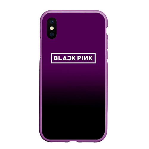 Чехол iPhone XS Max матовый Black Pink: Violet Gradient / 3D-Фиолетовый – фото 1