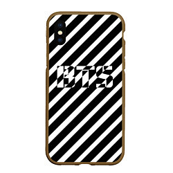 Чехол iPhone XS Max матовый BTS: B&W Stripes