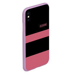 Чехол iPhone XS Max матовый Black Pink: Logo, цвет: 3D-сиреневый — фото 2