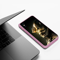 Чехол iPhone XS Max матовый Армированный шлем, цвет: 3D-розовый — фото 2
