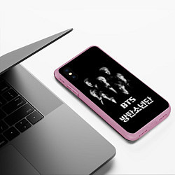 Чехол iPhone XS Max матовый BTS Group, цвет: 3D-розовый — фото 2