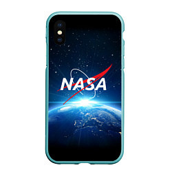 Чехол iPhone XS Max матовый NASA: Sunrise Earth, цвет: 3D-мятный