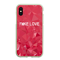 Чехол iPhone XS Max матовый BTS: Fake Love, цвет: 3D-салатовый