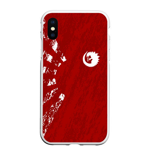 Чехол iPhone XS Max матовый Godzilla: Red Japan / 3D-Белый – фото 1