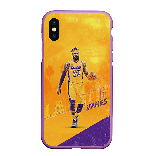 Чехол iPhone XS Max матовый LeBron James: NBA Star / 3D-Фиолетовый – фото 1