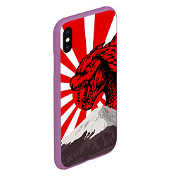 Чехол iPhone XS Max матовый Japanese Godzilla, цвет: 3D-фиолетовый — фото 2