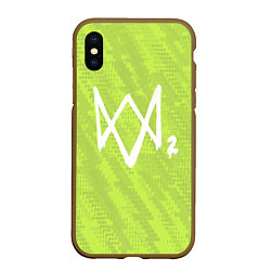 Чехол iPhone XS Max матовый Watch Dogs 2: Green Back, цвет: 3D-коричневый