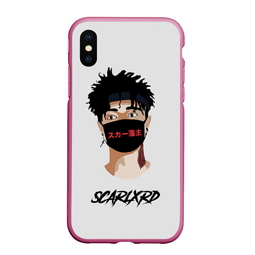 Чехол iPhone XS Max матовый Scarlxrd Man / 3D-Малиновый – фото 1